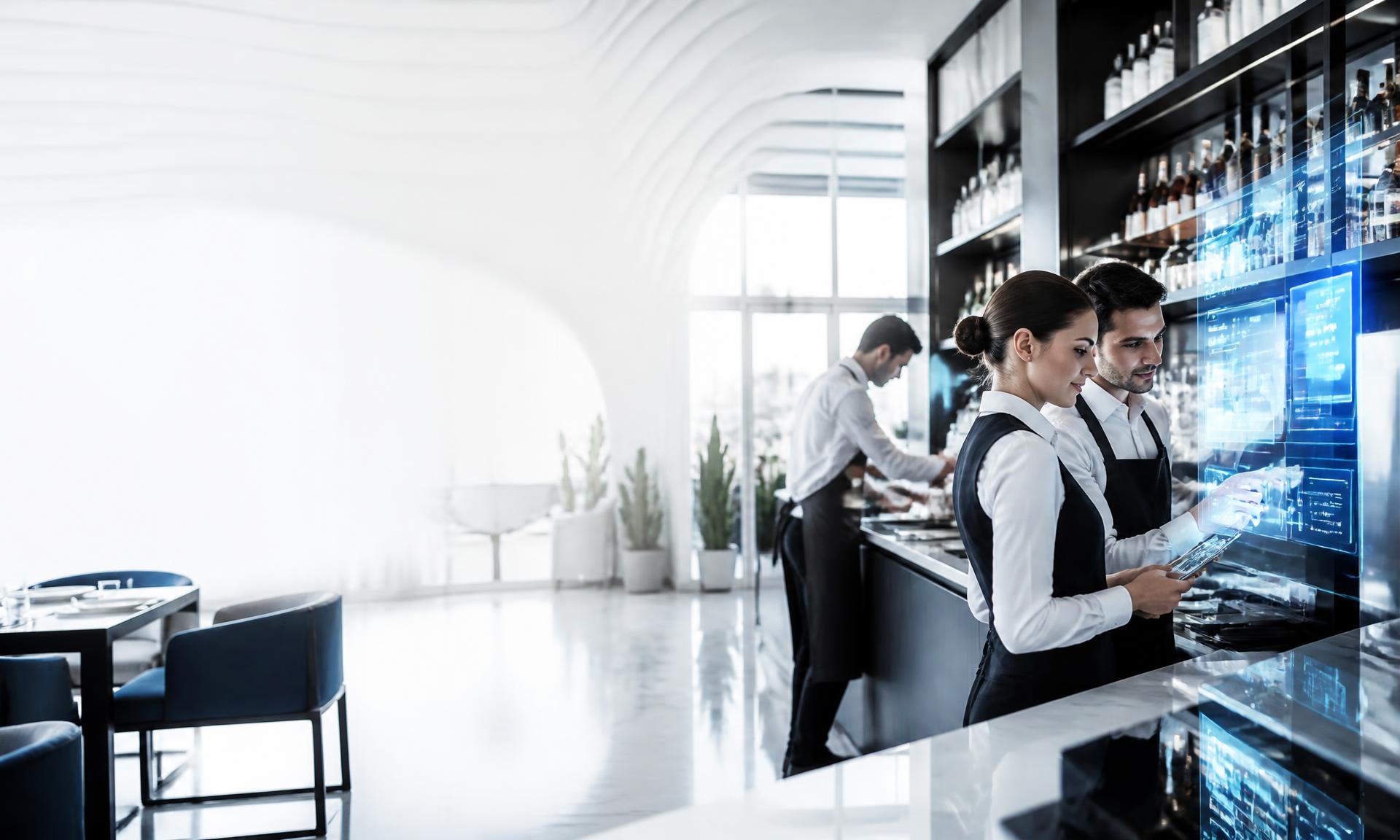 Staff di un locale che utilizza il sistema operativo digitale DekoPoint
